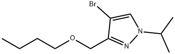 4-bromo-3-(butoxymethyl)-1-isopropyl-1H-pyrazole 结构式