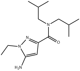 5-amino-1-ethyl-N,N-diisobutyl-1H-pyrazole-3-carboxamide 结构式