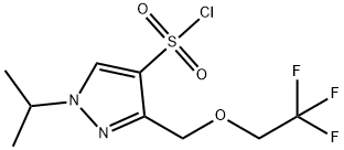 1-isopropyl-3-[(2,2,2-trifluoroethoxy)methyl]-1H-pyrazole-4-sulfonyl chloride 结构式