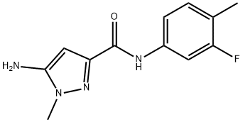 5-amino-N-(3-fluoro-4-methylphenyl)-1-methyl-1H-pyrazole-3-carboxamide 结构式