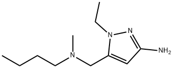 5-{[butyl(methyl)amino]methyl}-1-ethyl-1H-pyrazol-3-amine 结构式