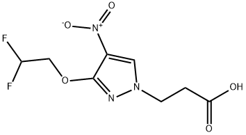 3-[3-(2,2-difluoroethoxy)-4-nitro-1H-pyrazol-1-yl]propanoic acid 结构式