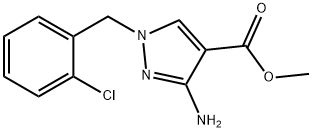 methyl 3-amino-1-(2-chlorobenzyl)-1H-pyrazole-4-carboxylate 结构式