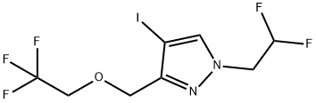 1-(2,2-difluoroethyl)-4-iodo-3-[(2,2,2-trifluoroethoxy)methyl]-1H-pyrazole 结构式