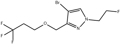 4-bromo-1-(2-fluoroethyl)-3-[(3,3,3-trifluoropropoxy)methyl]-1H-pyrazole 结构式