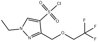 1-ethyl-3-[(2,2,2-trifluoroethoxy)methyl]-1H-pyrazole-4-sulfonyl chloride 结构式