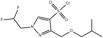 1-(2,2-difluoroethyl)-3-(isobutoxymethyl)-1H-pyrazole-4-sulfonyl chloride 结构式