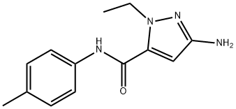 3-amino-1-ethyl-N-(4-methylphenyl)-1H-pyrazole-5-carboxamide 结构式