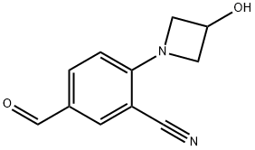 Benzonitrile, 5-formyl-2-(3-hydroxy-1-azetidinyl)- 结构式