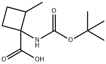 1-((叔丁氧羰基)氨基)-2-甲基环丁烷羧酸 结构式