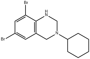 Quinazoline, 6,8-dibromo-3-cyclohexyl-1,2,3,4-tetrahydro- 结构式