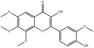 4’-hydroxy-6,7,8,3’-tetramethoxyflavonol 结构式