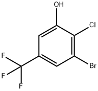 3-溴-2-氯-5-(三氟甲基)苯酚 结构式