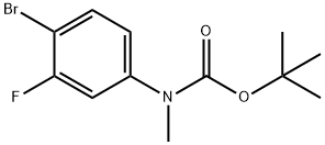 N-(4-溴-3-氟苯基)-N-甲基氨基甲酸叔丁酯 结构式