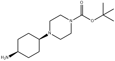 顺式-4-(4-氨基环己基)哌嗪-1-羧酸叔丁酯 结构式