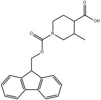1,4-Piperidinedicarboxylic acid, 3-methyl-, 1-(9H-fluoren-9-ylmethyl) ester 结构式