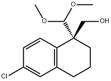 (R)-(6-氯-1-(二甲氧基甲基)-1,2,3,4-四氢萘-1-基)甲醇 结构式