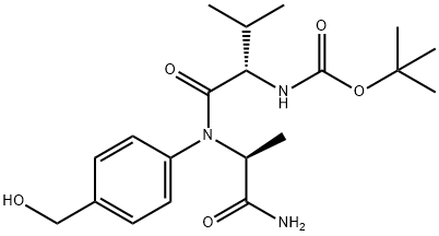 (S)-2-(BOC-氨基)-N-[(S)-1-[[4-(羟甲基)苯基]氨基]-1-氧代-2-丙基]-3-甲基丁酰胺 结构式