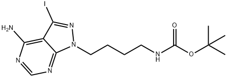 Carbamic acid, N-[4-(4-amino-3-iodo-1H-pyrazolo[3,4-d]pyrimidin-1-yl)butyl]-, 1,1-dimethylethyl ester 结构式