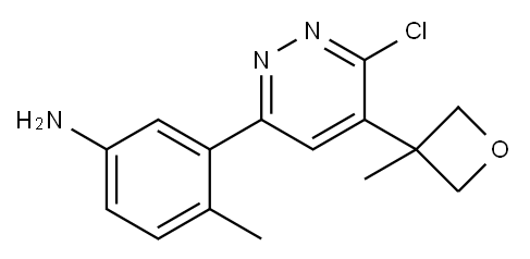 Benzenamine, 3-[6-chloro-5-(3-methyl-3-oxetanyl)-3-pyridazinyl]-4-methyl- 结构式