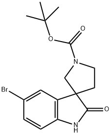 叔-丁基 5-溴-2-氧亚基螺[二氢吲哚并-3,3-吡咯烷]-1-甲酸基酯 结构式