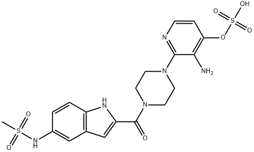 4’-Hydroxy N-Desisopropyl Delavirdine 4’-O-Sulfate 结构式