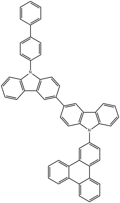 9-([1,1'-联苯]-4-基)-9'-(三亚苯-2-基)-9H,9'H-3,3'-二咔唑 结构式
