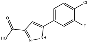 3-(4-chloro-3-fluorophenyl)-1H-pyrazole-5-carboxylic acid 结构式