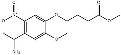 Butanoic acid, 4-[4-(1-aminoethyl)-2-methoxy-5-nitrophenoxy]-, methyl ester 结构式