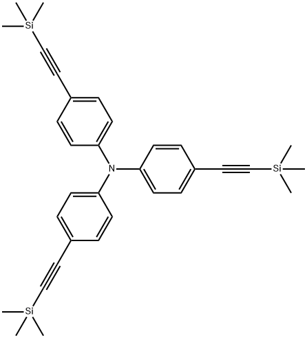 Benzenamine,4-[(trimethylsilyl)ethynyl]-N,N-bis[4-[(trimethylsilyl)ethynyl]phenyl]- 结构式