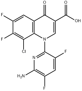 1-(6-Amino-3,5-difluoro-2-pyridinyl)-8-chloro-6,7-difluoro-1,4-dihydro-4-oxo-3-quinolinecarboxylic acid 结构式