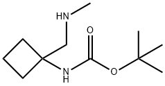 tert-butyl 1-((methylamino)methyl)cyclobutylcarbamate 结构式