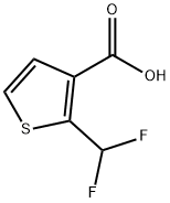 2-(二氟甲基)噻吩-3-羧酸 结构式