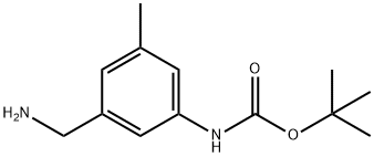 Carbamic acid, N-[3-(aminomethyl)-5-methylphenyl]-, 1,1-dimethylethyl ester 结构式