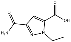 3-(aminocarbonyl)-1-ethyl-1H-pyrazole-5-carboxylic acid 结构式