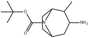 8-Azabicyclo[3.2.1]octane-8-carboxylic acid, 3-amino-2-methyl-, 1,1-dimethylethyl ester 结构式