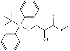 Propanoic acid, 3-[[(1,1-dimethylethyl)diphenylsilyl]oxy]-2-hydroxy-, methyl ester, (2S)- 结构式