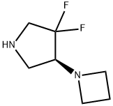 Pyrrolidine, 4-(1-azetidinyl)-3,3-difluoro-, (4S)- 结构式