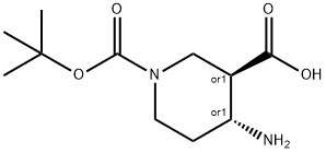 REL-(3S,4S)-4-氨基-1-(叔丁氧基羰基)哌啶-3-羧酸 结构式