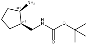 tert-butyl N-{[(1R,2R)-2-aminocyclopentyl]methyl}carbamate 结构式