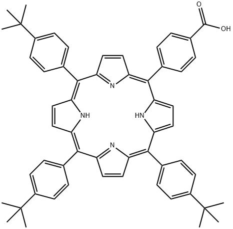 4-(10,15,20-tris(4-(tert-butyl)phenyl)porphyrin-5-yl)benzoic acid 结构式