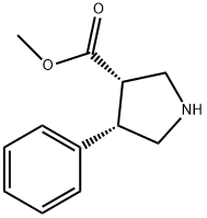 3-Pyrrolidinecarboxylic acid, 4-phenyl-, methyl ester, (3S,4S)- 结构式