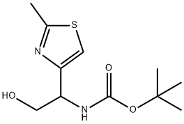 tert-butyl N-[2-hydroxy-1-(2-methyl-1,3-thiazol-4-yl)ethyl]carbamate 结构式