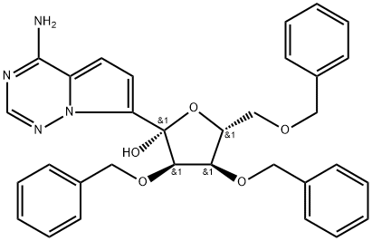 (2R,3R,4R,5R)-2-(4-aminopyrrolo[2,1-f][1,2,4]triazin-7-yl)-3,4-bis(benzyloxy)-5-((benzyloxy)methyl)tetrahydrofuran-2-ol 结构式