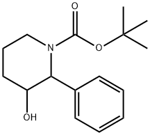 1-Piperidinecarboxylic acid, 3-hydroxy-2-phenyl-, 1,1-dimethylethyl ester 结构式