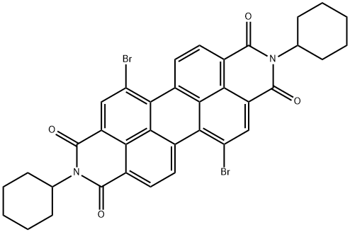 1,7-dibromo-N,N'-dicyclohexyl-perylene-3,4,9,10-tetracarboxylic acid diimide 结构式