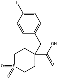 4-(4-fluorobenzyl)tetrahydro-2H-thiopyran-4-carboxylic acid 1,1-dioxide 结构式