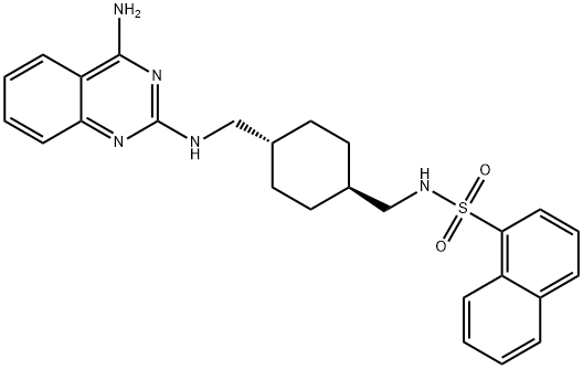 1-Naphthalenesulfonamide, N-[[trans-4-[[(4-amino-2-quinazolinyl)amino]methyl]cyclohexyl]methyl]- 结构式