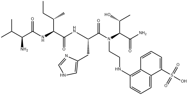 H-Val-Ile-His-Thr-EDANS acetate salt 结构式