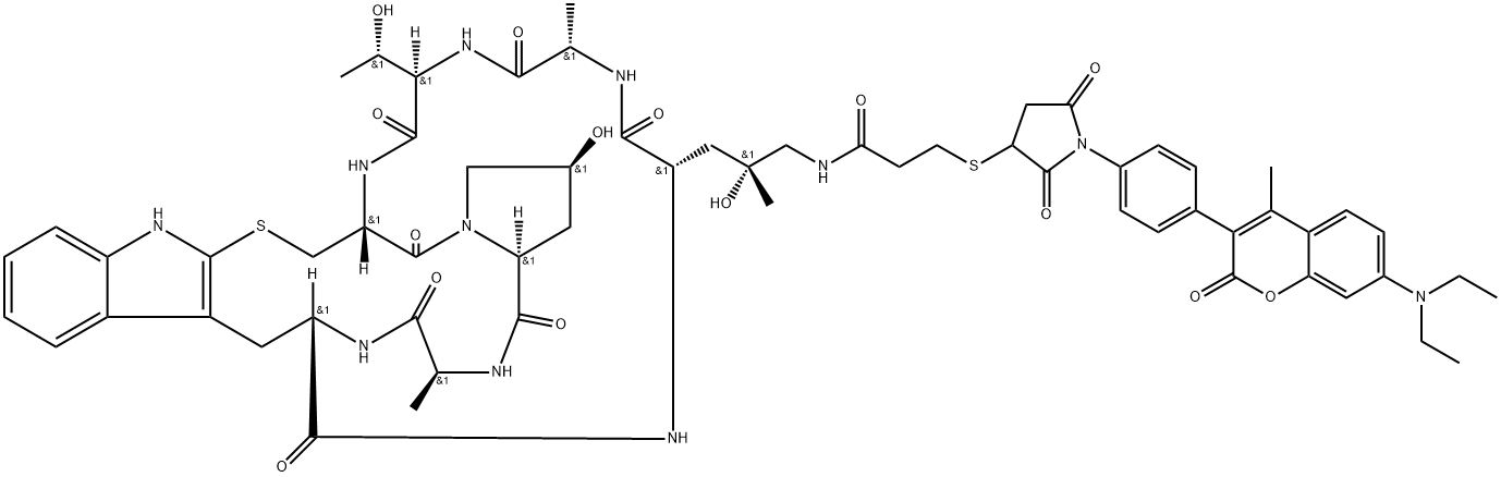 ((R)-4-Hydroxy-4-methyl-Orn(CPM-β-Mpa))-Phalloidin 结构式